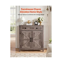 Sugift Coffee Bar Cabinet Farmhouse Coffee Bar Table with Drawer