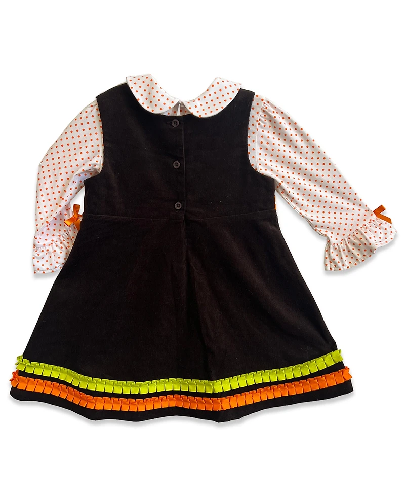 Blueberi Boulevard Baby Girls' Long-Sleeve Top and Jumper, 2-Piece Set