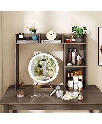 Sugift 3-Tier Multipurpose Desk Bookshelf with 4 Shelves