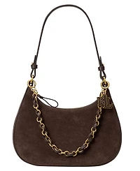 Lauren Ralph Marcy Suede Zipper Mini Shoulder Handbag