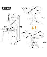 Boyel Living Modern Dining Table Set for 4,Round Table and 4 Kitchen Room Chairs,5 Piece Kitchen Table Set