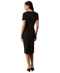 Calvin Klein Petite Belted Pencil Skirt