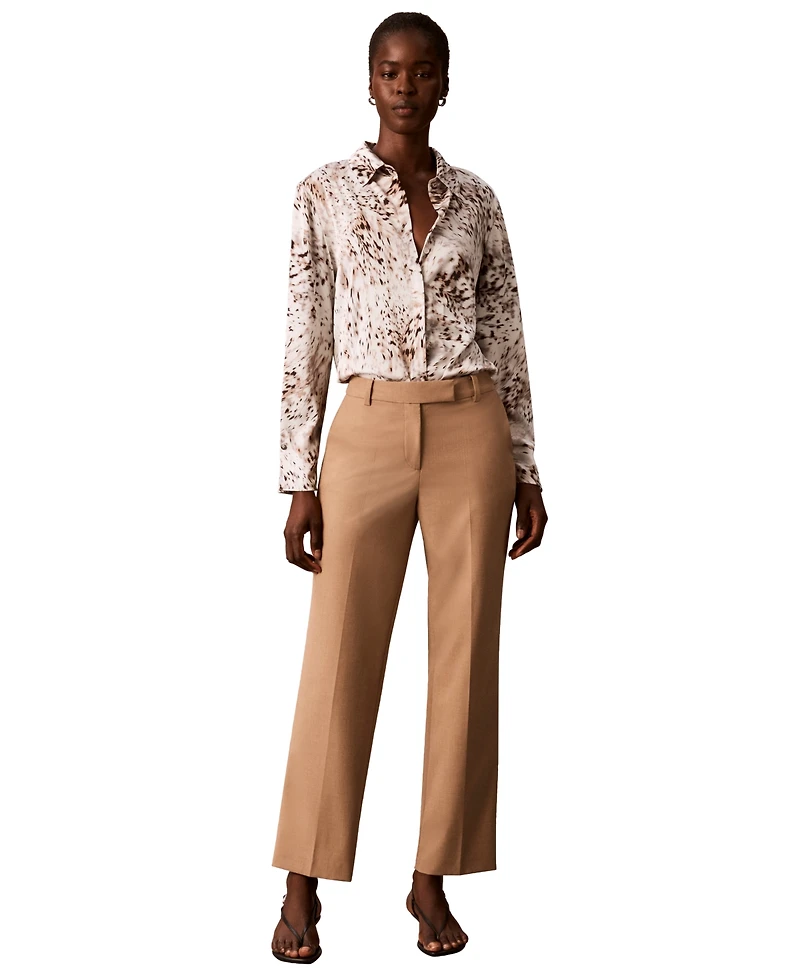 Calvin Klein Petite Straight-Leg Mid-Rise Pants