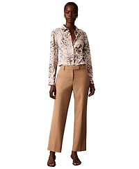 Calvin Klein Petite Straight-Leg Mid-Rise Pants