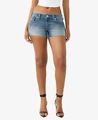 True Religion Women's Joey Low Rise Crystal Cutoff Shorts