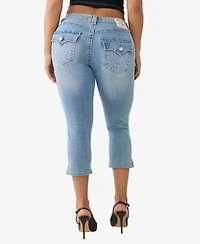 True Religion Women's Jennie Skinny Flap Capri Jeans