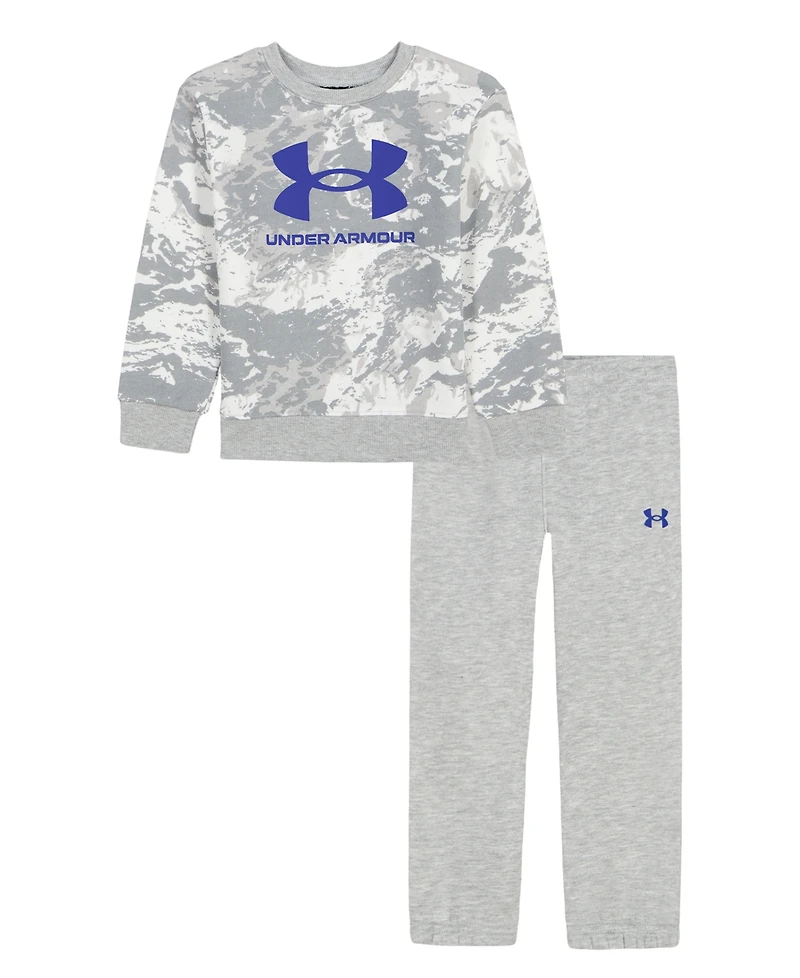 Under Armour Toddler Boys' 2T-4T Rival Fleece Crewneck Sweatshirt and Joggers, 2-Piece Set