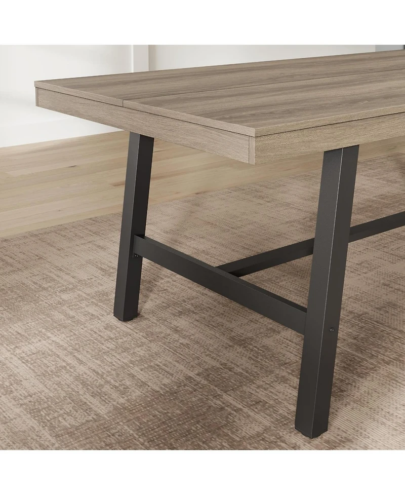 gaomon Industrial 86.61" Long Kitchen Dining Table for Dinner, Kitchen, Dining Room