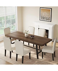 gaomon Industrial 86.61" Long Kitchen Dining Table for Dinner, Kitchen