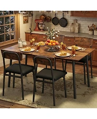 gaomon Kitchen Dining Table Set for 4 with 4 Upholstered Chairs for Dining, Kitchen Room, Apartment