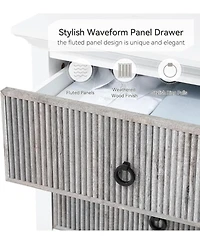 gaomon 6-Drawer Fluted Dresser, Wide Wood Chest with Deep Storage