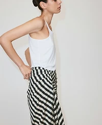 Mango Women's Gingham Midi Skirt