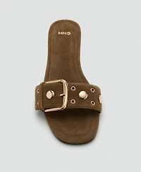 Mango Women's Buckle Leather Sandals