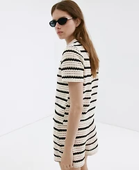 Mango Women's Striped Crochet Shorts