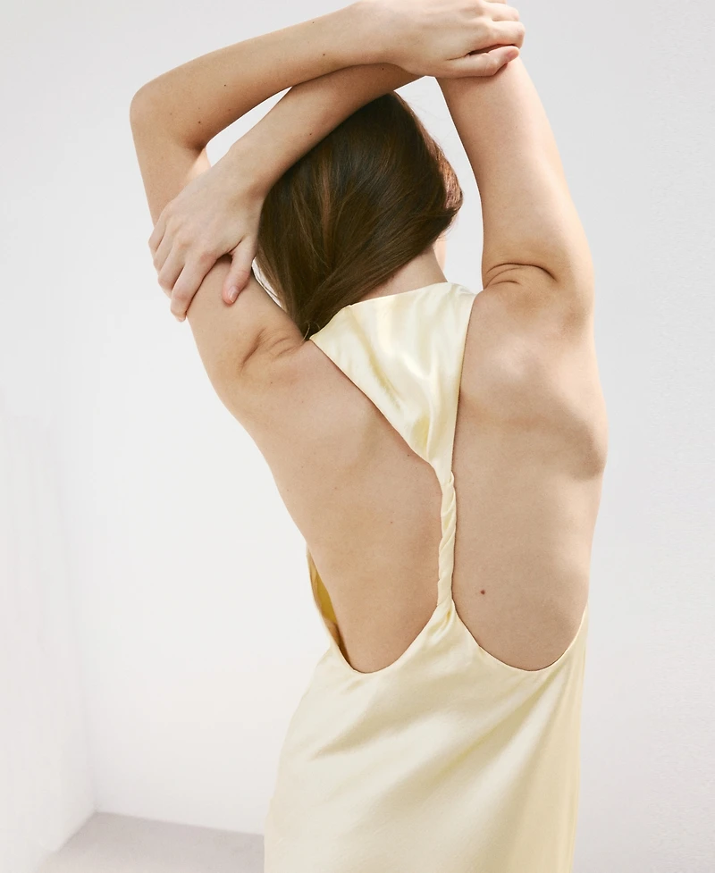 Mango Women's Back Detail Satin Dress
