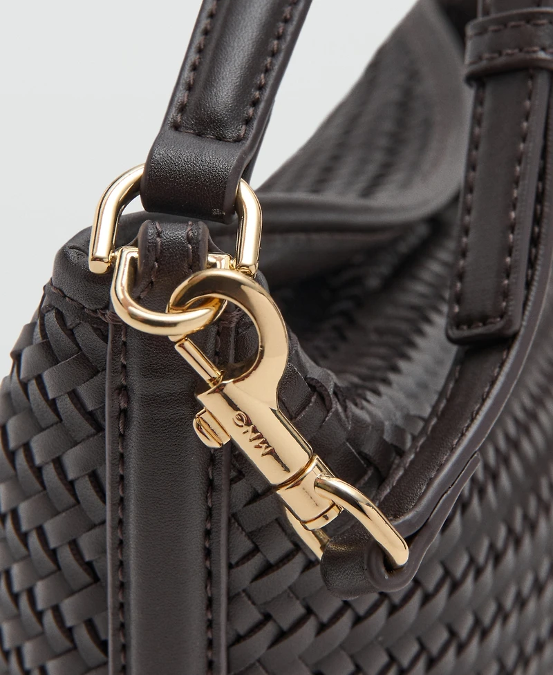 Mango Women's Small Braided Bucket Bag