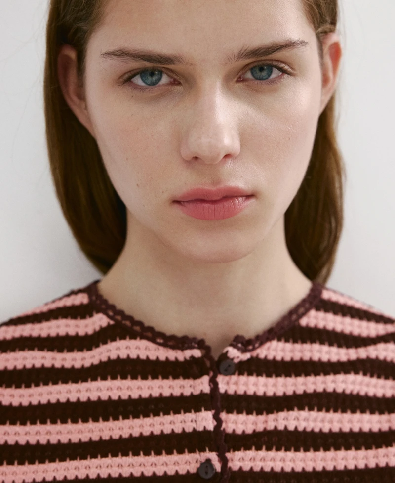 Mango Women's Striped Knit Top