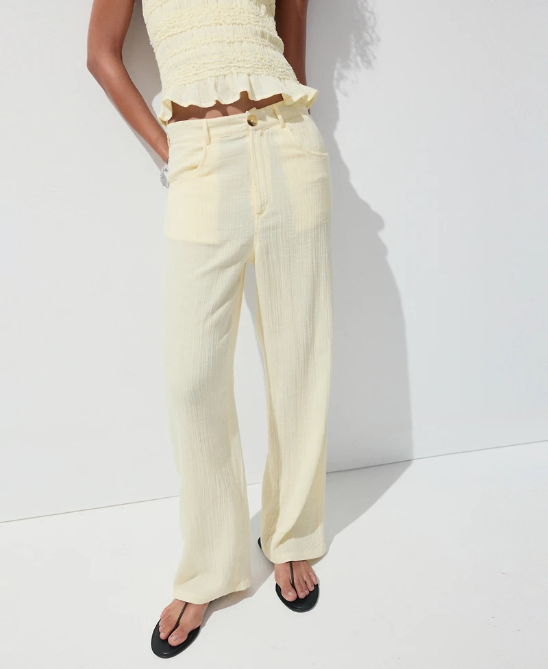 Mango Women's Balloon Crinkle Pants