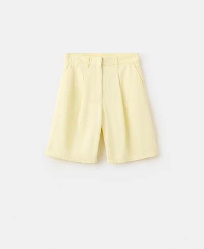 Mango Women's Buckle Detail Straight Bermuda Shorts