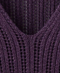 Mango Women's Metallic Openwork Knit Top