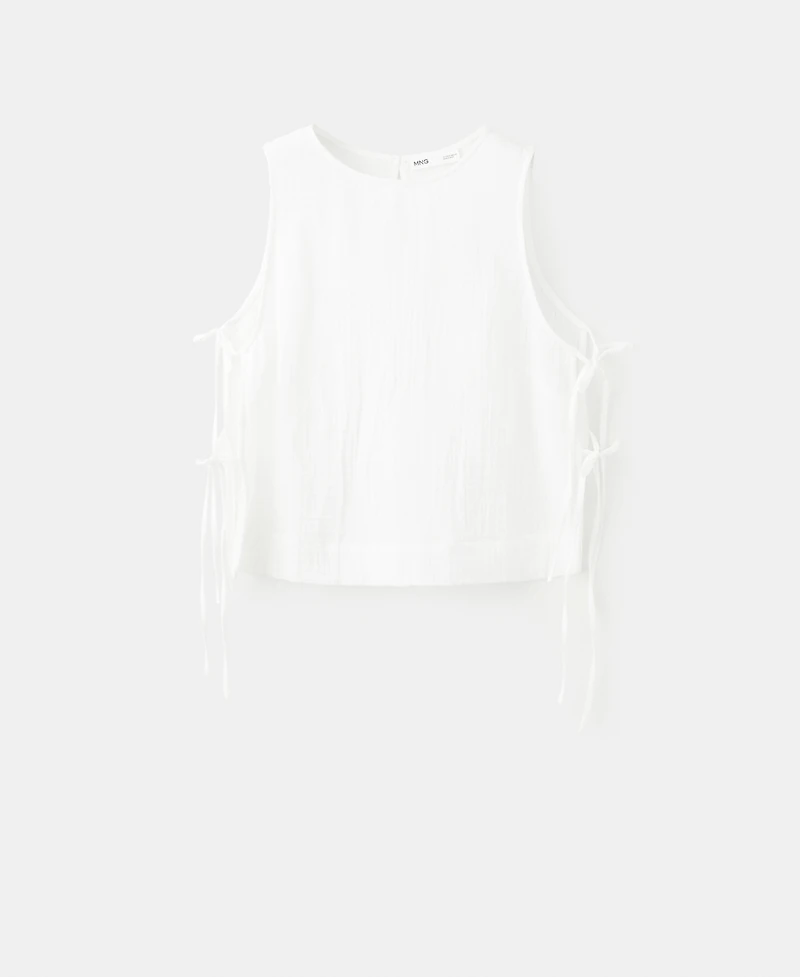 Mango Women's Ties Double Gauze Top
