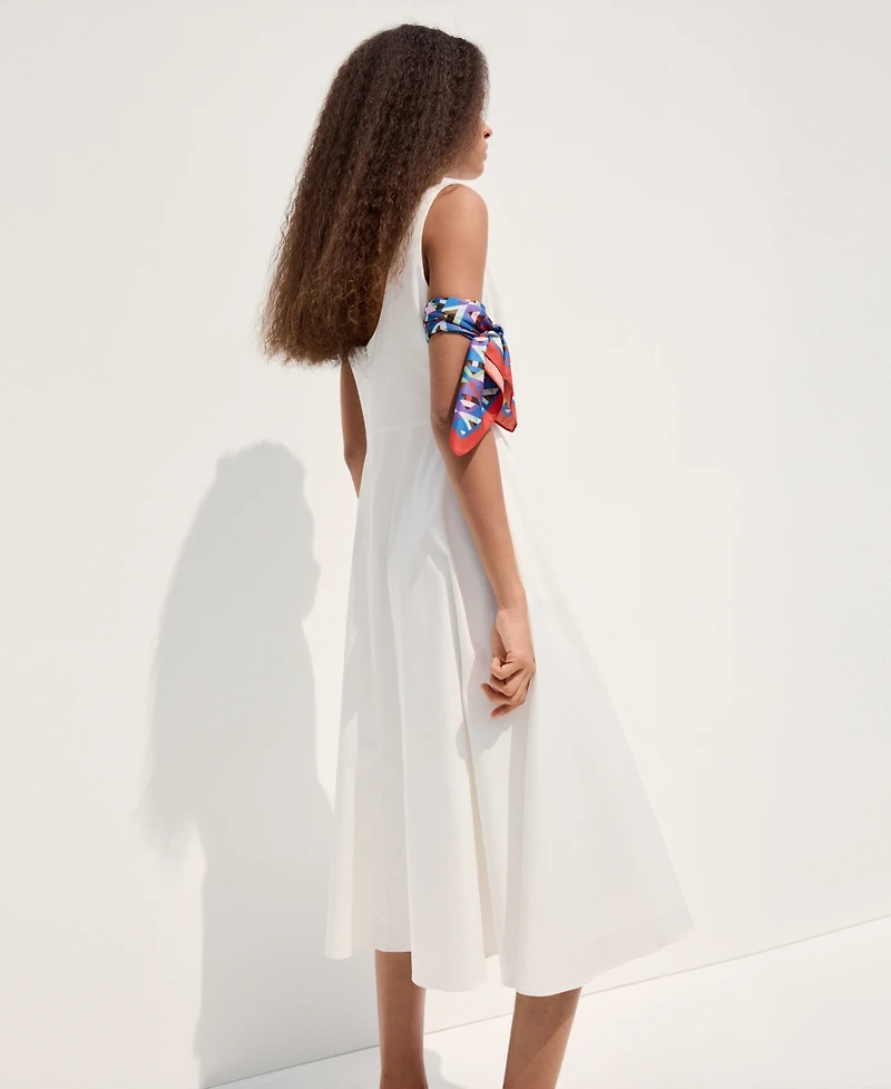 Mango Women's Boat-Neck Ruched Dress