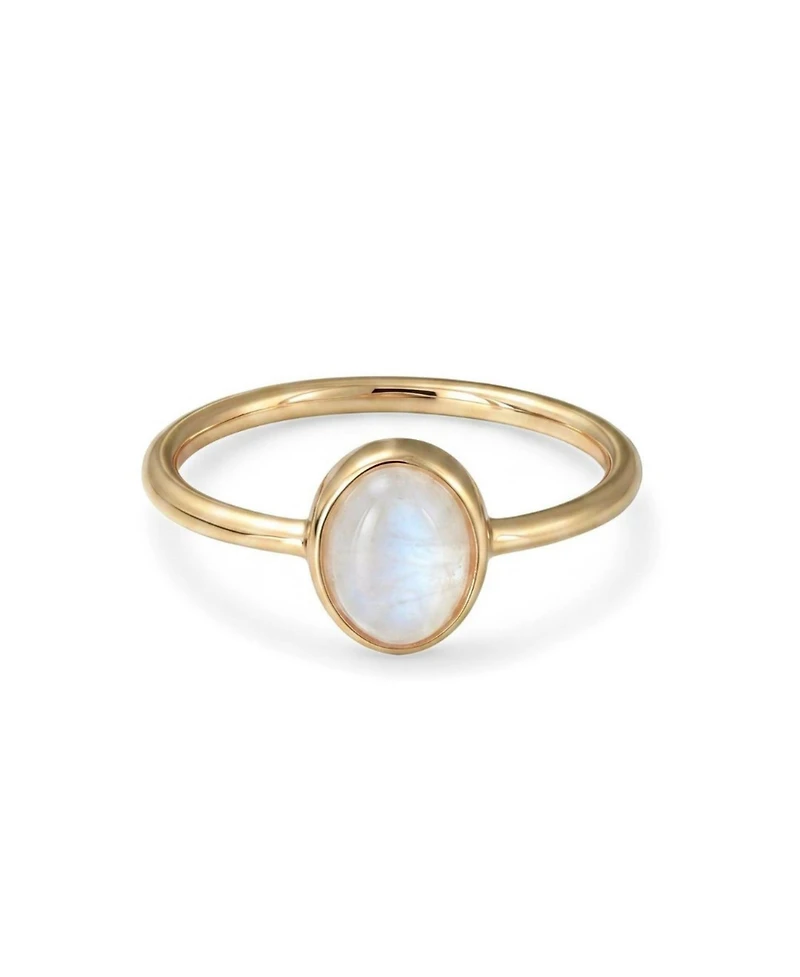 Adornia Fine 14k Gold Plated Oval Moonstone Ring