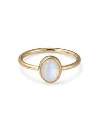 Adornia Fine 14k Gold Plated Oval Moonstone Ring
