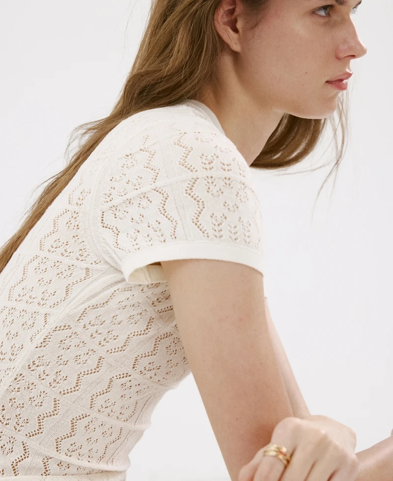 Mango Women's Short Open-Knit Dress