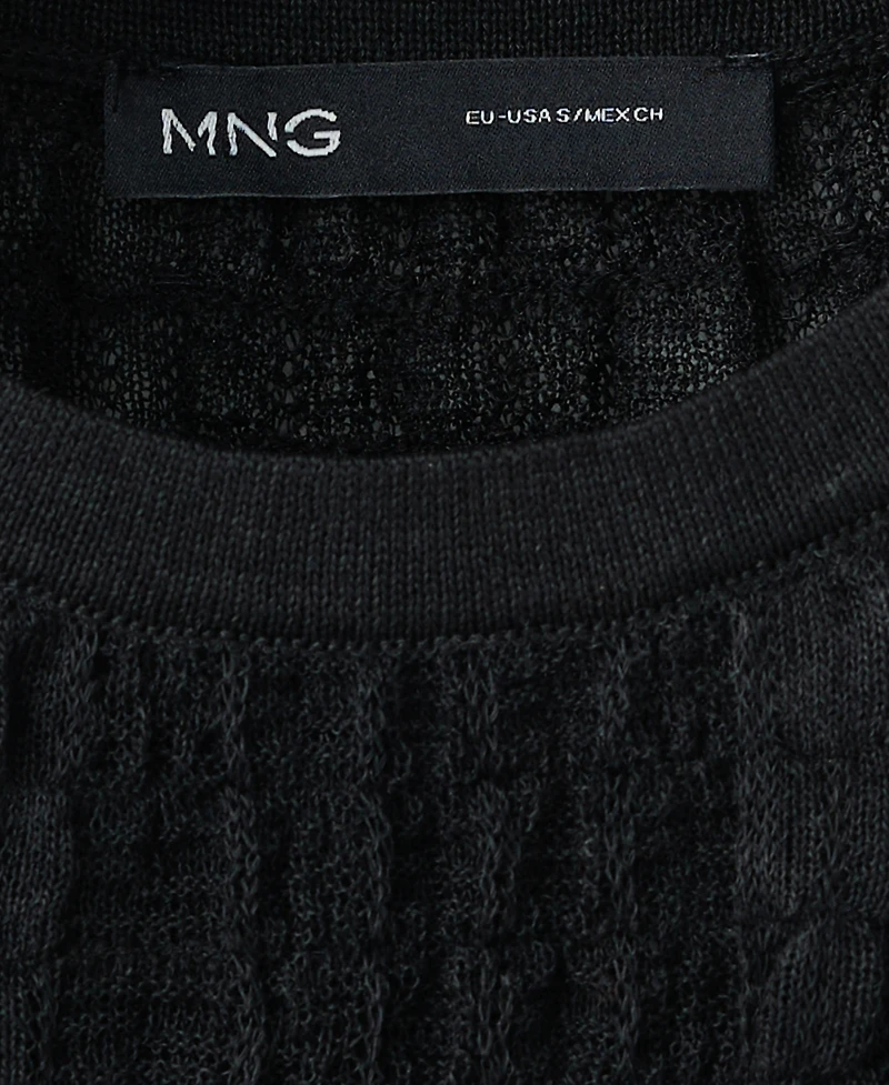Mango Women's Ruffled Detail Shirred Top