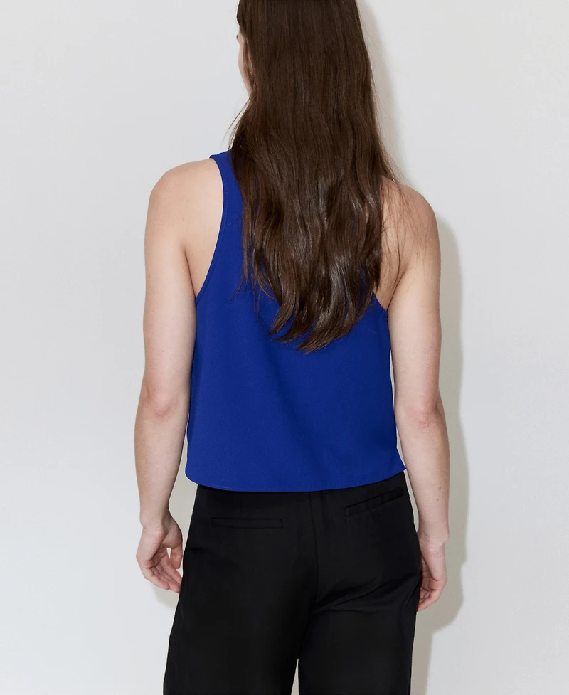 Mango Women's Round Neckline Crop Top