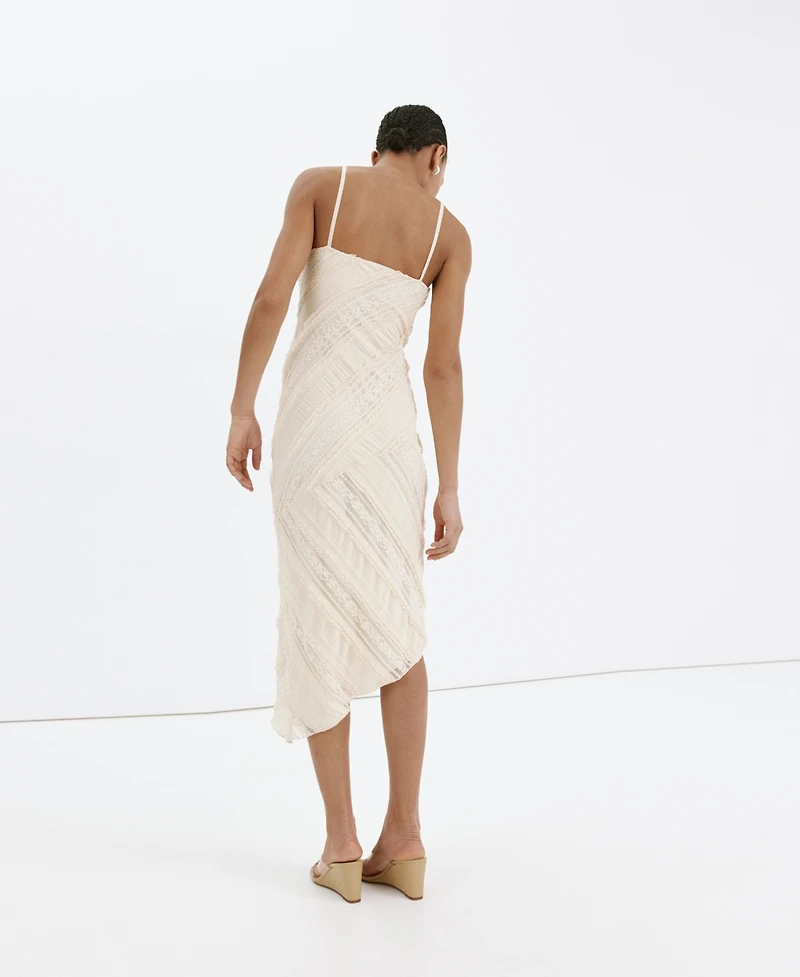Mango Women's Asymmetrical Lace Dress