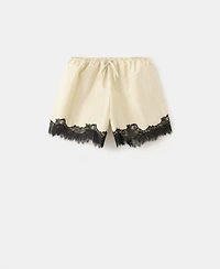 Mango Women's Striped Lace Shorts