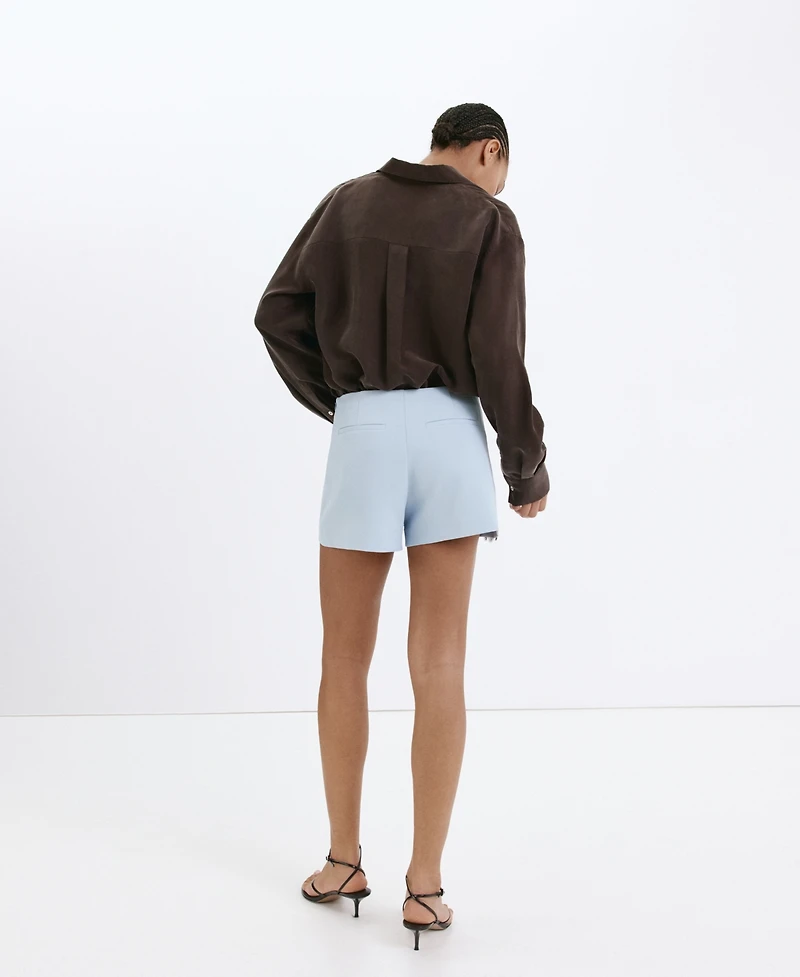 Mango Women's Lace Detail Straight Shorts