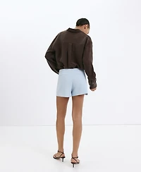 Mango Women's Lace Detail Straight Shorts