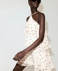 Mango Women's Polka-Dot Halter Dress