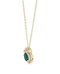 Macy's Lab-Grown Ruby (3/4 ct. t.w.) & Sapphire (1/4 Pendant Necklace 14k Gold-Plated Sterling Silver (Also Available Emerald Sapphi