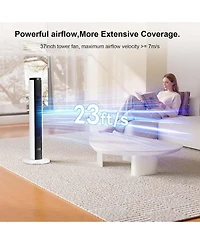 Cowsar 37" Bladeless Tower Fan with Remote and 12H Timer