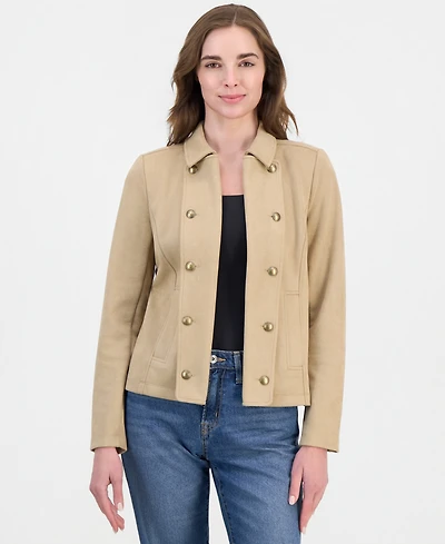 Nautica Women's Faux-Suede Captain's Jacket