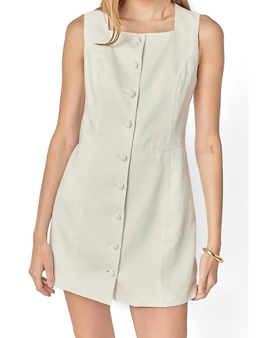 English Factory Women's Linen Sleeveless Dress