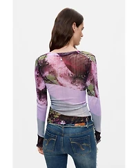Desigual Women's Printed v-neck sweater