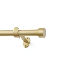 Threadmade Serena 1 Inch Adjustable Decorative Single Curtain Rod With End Cap Finials