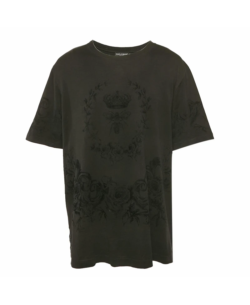 Pre-Owned Dolce & Gabbana Men's Velvet Print Cotton Knit T-Shirt