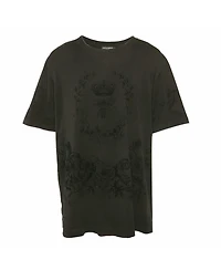 Pre-Owned Dolce & Gabbana Men's Velvet Print Cotton Knit T-Shirt