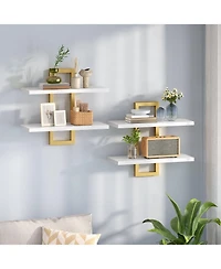 Slickblue Set of 2 Wall Mounted Shelves for Living Room, Bedroom or Bathroom