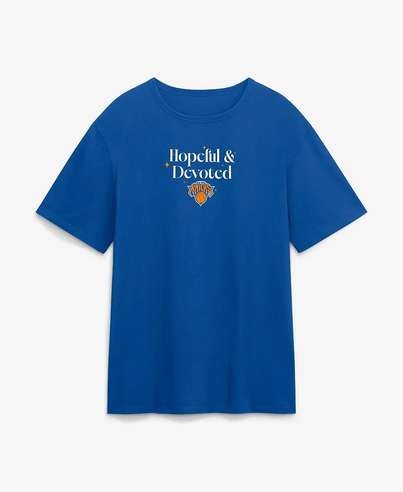 Fanatics Men's Blue New York Knicks Hopeful Devoted Legacy Cotton T-Shirt