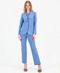 Anne Klein Womens One Button Blazer Sequin Tank Top Straight Leg Pants