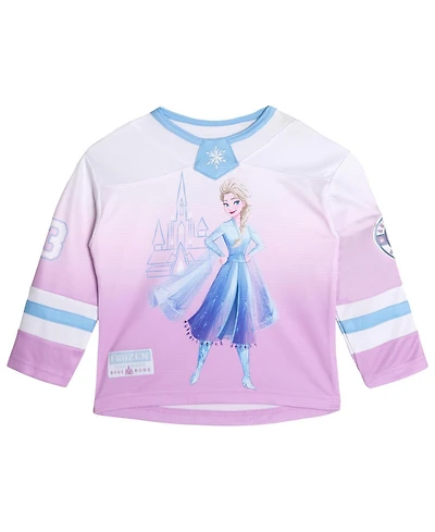 Frozen Little Girls Lilo and Stitch Queen Elsa Girls' Athletic Hockey Jersey