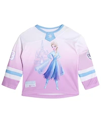 Frozen Little Girls Lilo and Stitch Queen Elsa Girls' Athletic Hockey Jersey
