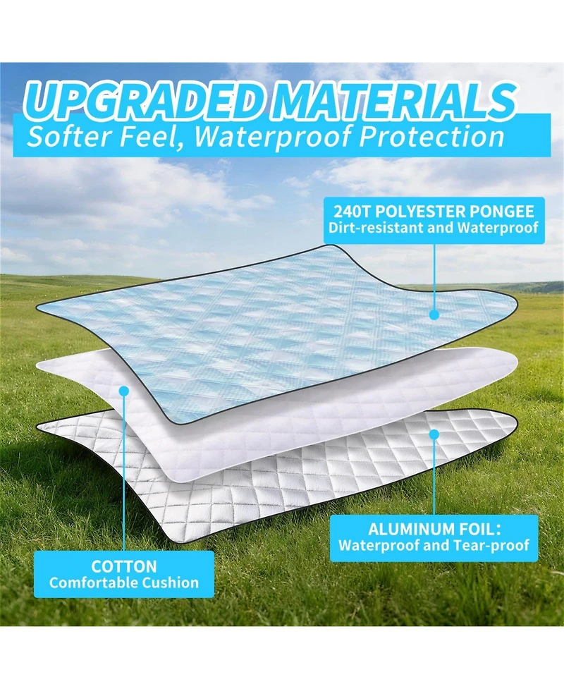 Aofar 80" x 80" Picnic Blanket Waterproof Beach Mat Camping